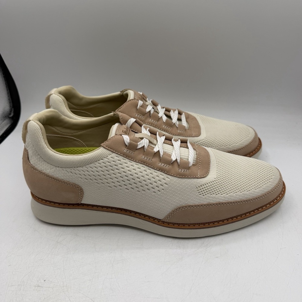 Florsheim Launch Ice Knit Shoe Men 11.5 M Off White Elastic Lace Slip On Sneaker